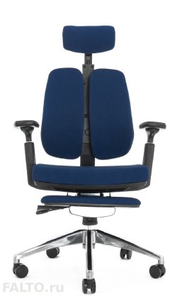 Темно-синее эргономичное кресло Falto Orto Alpha с подножкой