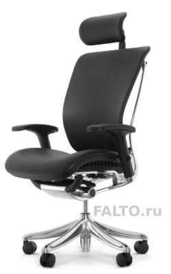 Чёрное кожаное кресло Expert Spring Leather