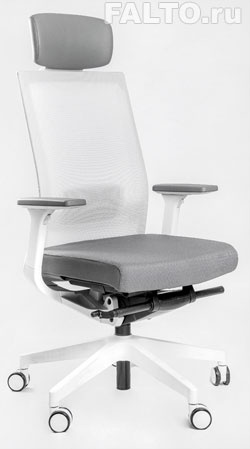 Серое кресло Falto-A1 с белым каркасом