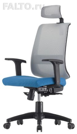 Синее эгономичное кресло Neo с черным каркасом