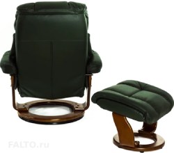 Зелёное кожаное кресло люкс