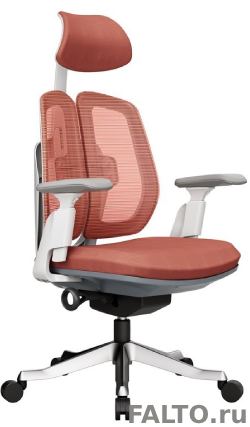 Офисное кресло Falto-Orto Bionic (каркас светлый, сетка-ткань коралловая)