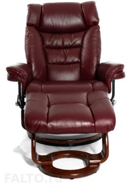 Кожаное кресло реклайнер для дома и офиса relax zuel 7582w